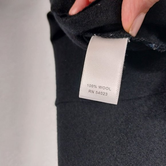 Banana Republic Black Dress Size 4 Small 100% Wool Sleeveless Fit Flare High Low - Picture 12 of 13